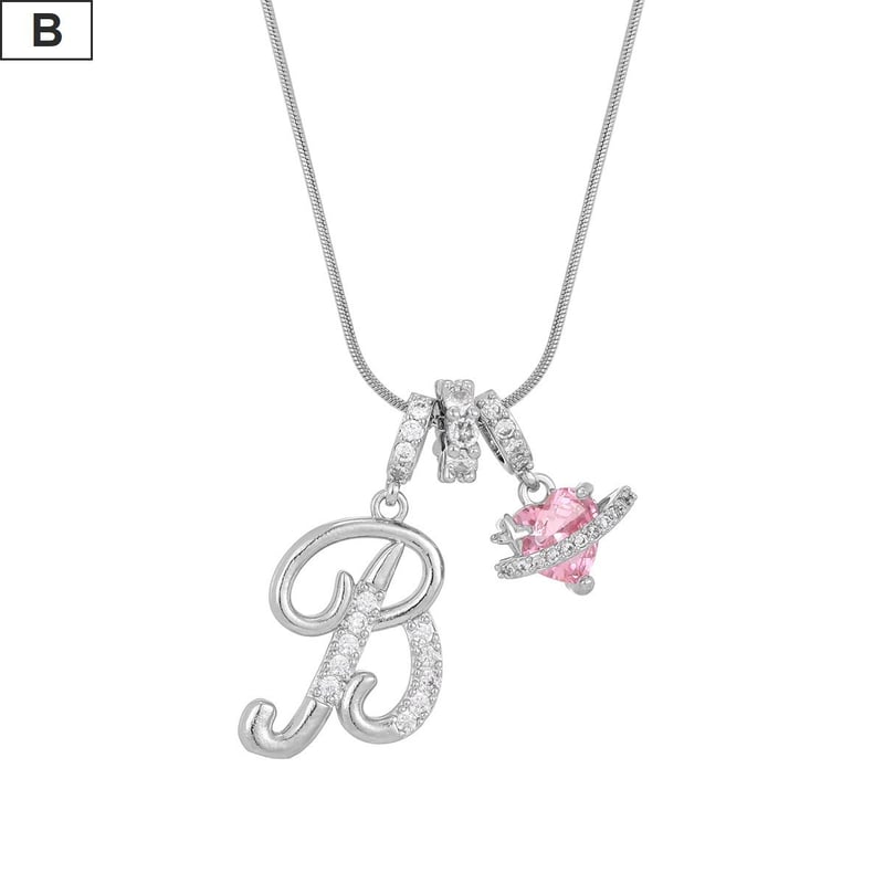 イニシャル A-Z ネックレス チェーン付き シルバー アルファベット