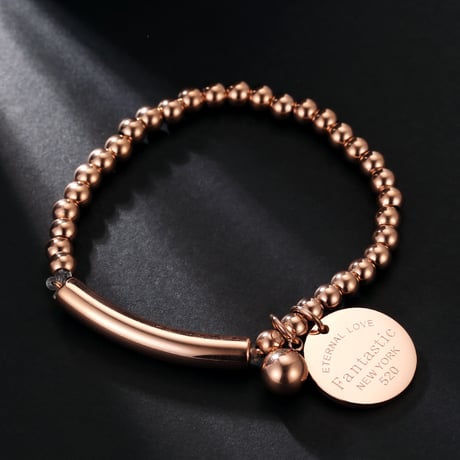 ブレスレット バングル 韓国アクセサリー 金属アレルギー対応 ピンクゴールド ローズゴールド チタン DTC-557909077525