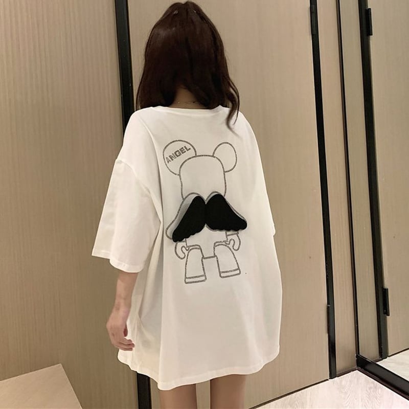 【マリーミー】パールT/半袖Tシャツ/人気/大人可愛い/フェミニン/ブラック osharewalker レディース Tシャツ トップス 半袖 カットソー