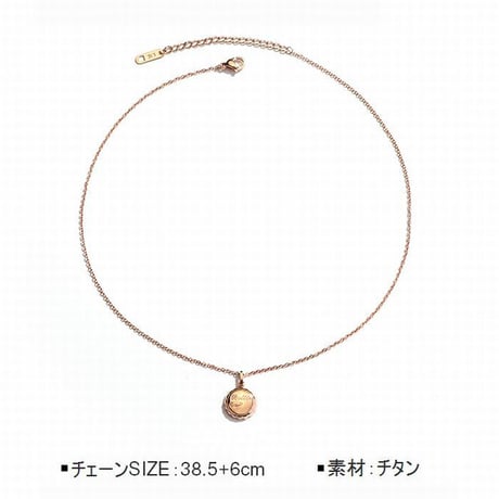 ネックレス レディース ボトルキャップ ピンクゴールド 金属アレルギー対応 メッキ18 Kチタン 瓶の蓋デザイン シンプル ペンダント パーティー (DTC-579883586056)