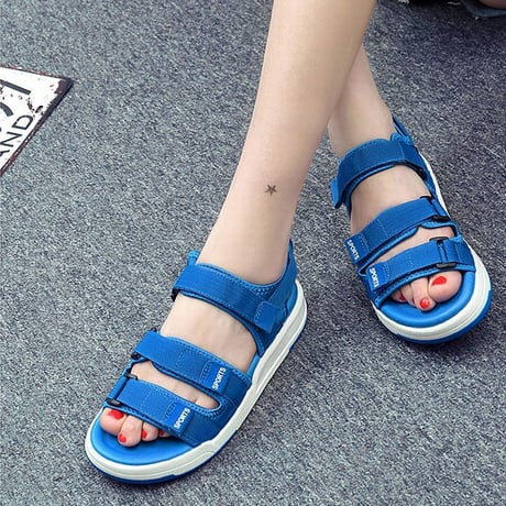 【3COLOR】 メンズ/レディース ストラップ スポーツサンダル スポーツサンダル マジックテープ フラットサンダル 歩きやすい 疲れない (DCT-549746097388)