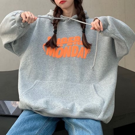 パーカー プルオーバー プラスベルベット  オーバーサイズ シンプル ルーズ レトロ 韓国ファッション レディース トップス ガーリー カジュアル ストリート系 DTC-657899306724