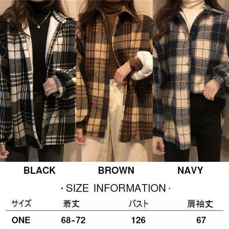 裏起毛 チェック柄 シャツ ジャケット アウター 厚手 暖かい チェックシャツ 長袖 ゆったり 韓国ファッション レディース 大人可愛い カジュアル レトロ DTC-658447529229