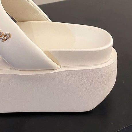 厚底 トングサンダル 22.0～24.5cm ウエッジソール 厚底サンダル プラットフォーム サンダル 美脚効果 脚長 スタイルアップ 韓国ファッション レディース DTC-716855905586