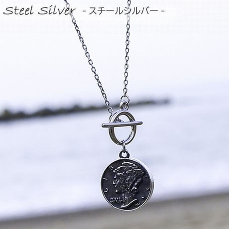 ネックレス コイン 金属アレルギー対応 マンテル マーキュリーダイム リバティ メンズ レディース サージカル ステンレス インスタ シルバー ゴールド ピンクゴールド インスタ gns8214