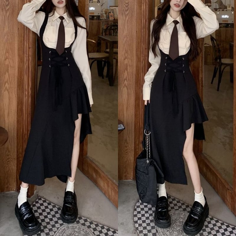 セットアップ 2点セット ネクタイ付き ブラウス ジャンパー