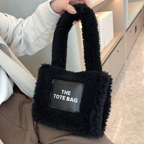 ボア トートバッグ 2way ショルダーバッグ ハンドバッグ もこもこ スクエアバッグ ミニバッグ 肩掛け 斜め掛け 鞄 レトロ 韓国ファッション レディース DTC-687472800963