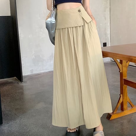 ハイウエスト ロングスカート Aライン スカート レトロ 大人可愛い 韓国ファッション レディース ガーリー DTC-724937685314