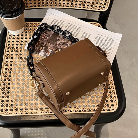 BOX型バッグ スクエアバッグ チェーン ショルダーバッグ ハンドバッグ ミニバッグ サブバッグ 箱型 肩掛け 斜め掛け かわいい シンプル 鞄 レトロ DTC-629857963747