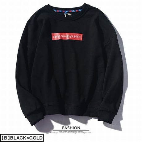 【3カラー】ユニセックス メンズ/レディース バックプリント スウェット トレーナー バツ クロス ストリート系 韓国ファッション (DCT-579839357855)