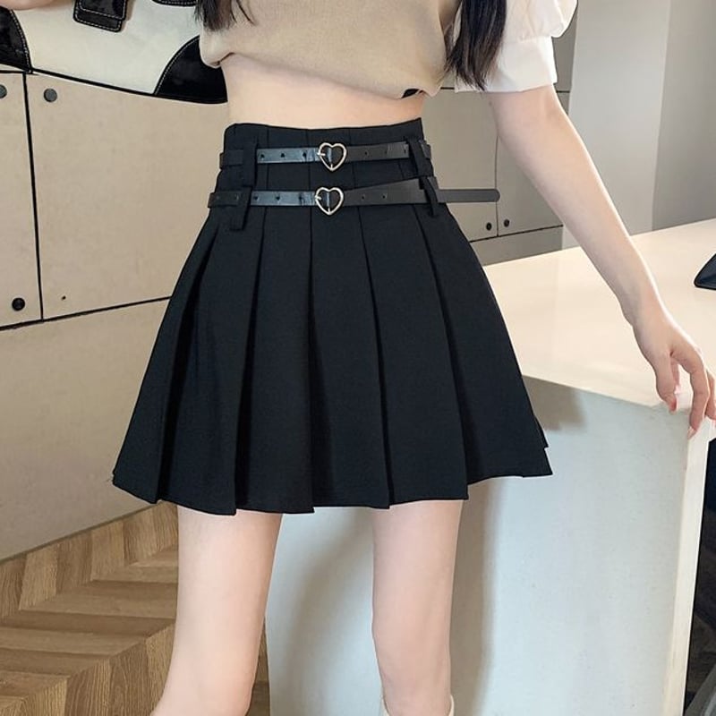 Amilige ハートベルトプリーツスカート ハートベルト付きプリーツスカート– A AM STUDIO
