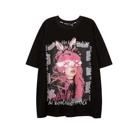 【2カラー】ユニセックス Tシャツ 半袖 バックプリント オーバーサイズ 大きめ カジュアル 韓国ファッション メンズ レディース 韓国ストリートファッション DTC-672756070324
