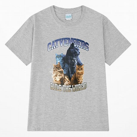 ユニセックス Tシャツ 半袖 CAT 猫 クルーネック オーバーサイズ ゆったり 大きめ 韓国ファッション メンズ レディース カジュアル ストリート系 DTC-666217024634