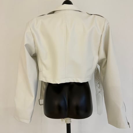 ライダースジャケット フェイクレザー ショート丈 PU ライトアウター レザージャケット ファスナー 長袖 レトロ 大人可愛い ガーリー DTCA-878196317551