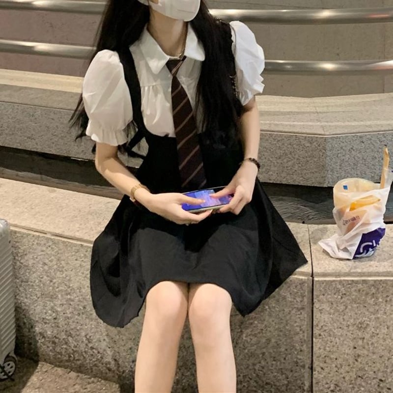 セットアップ 3点セット ネクタイ付き ブラウス ジャンパースカート