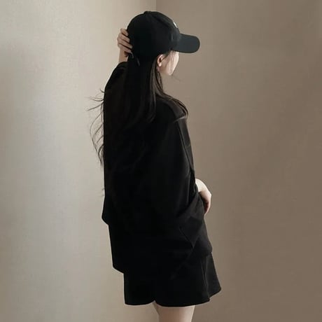セットアップ 2点セット tシャツ ショートパンツ オーバーサイズ クルーネック 無地 ルームウェア レトロ 大人可愛い ガーリー カジュアル DTCA-839400393323