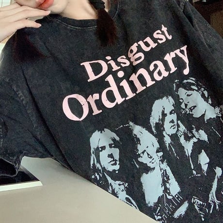 tシャツ 半袖 オーバーサイズ ゆったり 英字プリント 半袖Tシャツ 韓国ファッション レディース カジュアル ストリートファッション DTC-677077695574