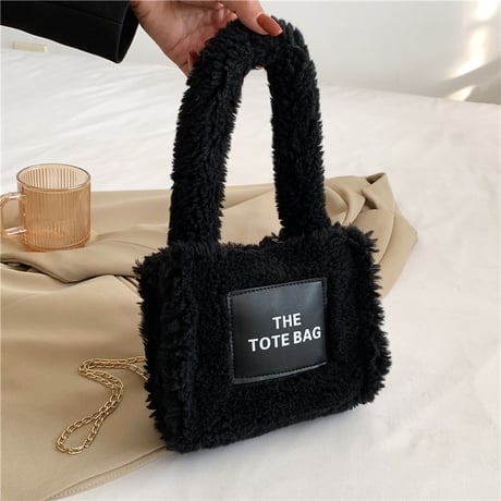ボア トートバッグ 2way ショルダーバッグ ハンドバッグ もこもこ スクエアバッグ ミニバッグ 肩掛け 斜め掛け 鞄 レトロ 韓国ファッション レディース DTC-687472800963