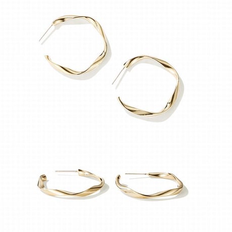 捻じれを利かした独創的なフープピアス イヤークリップ シルバー925 合金 アクセサリー DTC-577807788277