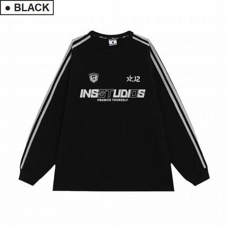 ユニフォーム風 トレーナー ロンT トップス サイドライン プルオーバー オーバーサイズ ゆったり 長袖 レトロ カジュアル ストリート女子 スポーツミックス DTCA-848119854080