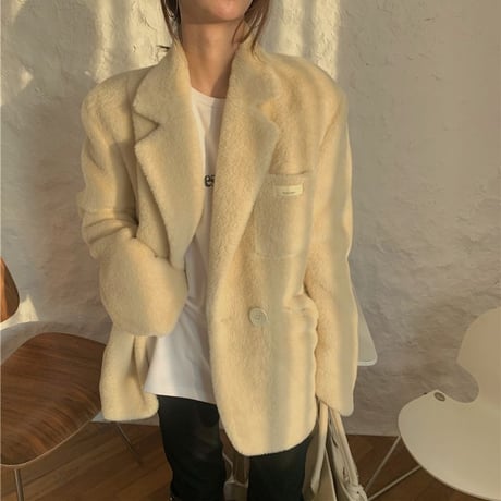ファージャケット ボアジャケット テーラードジャケット もこもこ ゆったり ボア フェイクファー 長袖 ルーズ レトロ 韓国ファッション レディース 大人可愛い DTC-659218427049
