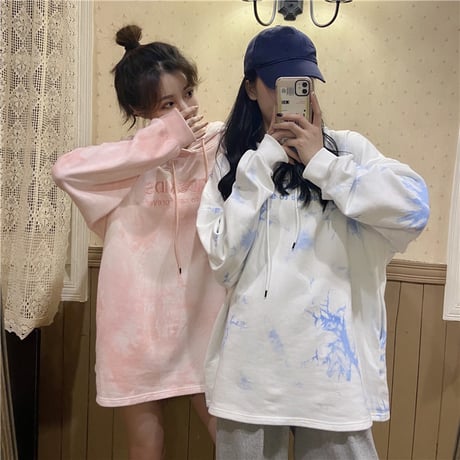 パーカー スウェット プルオーバー タイダイ染め 韓国ファッション レディース メンズ ユニセックス オーバーサイズ ゆったり カジュアル ストリートファッション DTC-627724490098