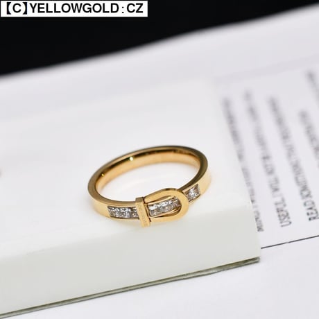 リング 指輪 ホワイトシェル CZ 金属アレルギー対応 バックルベルトモチーフ ジルコニア チタンスチール レディース ゴールド ローズゴールド アクセサリー DTC-605382038022