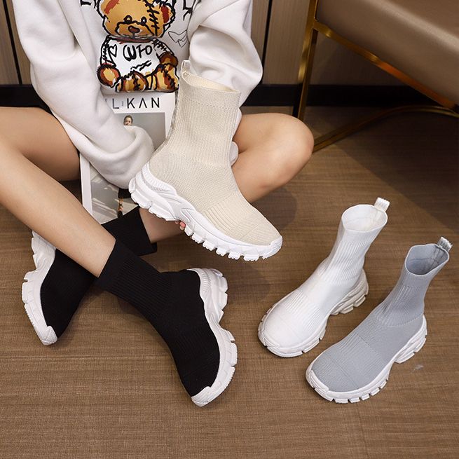 厚底 ソックススニーカー ショートブーツ 22.5〜25.0cm ソックス 厚底 ソックススニーカー ショートブーツ 22.5〜25.0cm ソックス