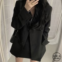 テーラードジャケット 薄手 オーバーサイズ ジャケット シングルブレスト ルーズ レトロ 韓国ファッション レディース 大人可愛い ガーリー DTC-654515184160