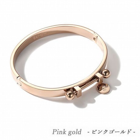 バングル ブレスレット 金属アレルギー対応 韓国アクセサリー イエローゴールド ピンクゴールド ローズゴールド チタン ステンレス DTC-550406644384