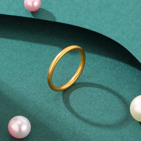 ラウンドリング 金属アレルギー対応 ゴールド リング 指輪 アクセサリー シンプル チタン アクセサリー 韓国アクセサリー DTC-638316782475