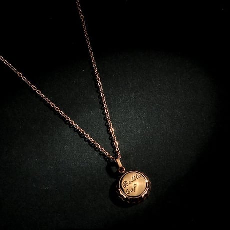 ネックレス レディース ボトルキャップ ピンクゴールド 金属アレルギー対応 メッキ18 Kチタン 瓶の蓋デザイン シンプル ペンダント パーティー (DTC-579883586056)