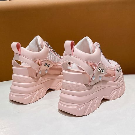 厚底サンダル メッシュ スニーカー風サンダル スポサン 厚底 スポーツサンダル オープントゥ サンダル スタイルアップ トレンド 韓国ファッション レディース DTC-677039401958