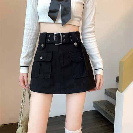 デニム ショートパンツ スカート風 ハイウエスト Aライン レトロ 韓国ファッション レディース 大人可愛い ガーリー カジュアル DTC-680226852680