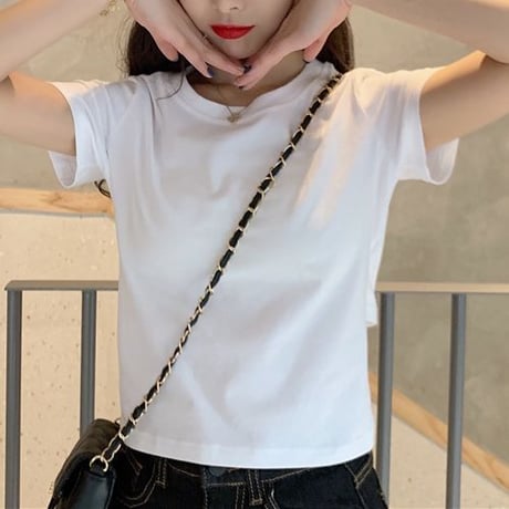 バックリボン tシャツ バックレス ウエスト見せ ショート丈 クルーネック 半袖 トップス レトロ 大人可愛い ガーリー カジュアル DTCA-732666685652