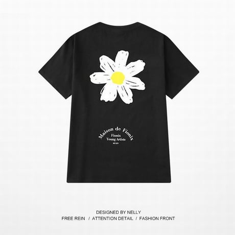 ユニセックス メンズ/レディース Tシャツ 花柄 大きいサイズ ストリート系 韓国ファッション オルチャン (DCT-590944428784)