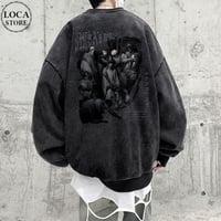 ユニセックス スウェット ウォッシュ加工 ヴィンテージ風 長袖 トレーナー トップス オーバーサイズ ルーズ カジュアル ストリート系ファッション DTCA-734419457696