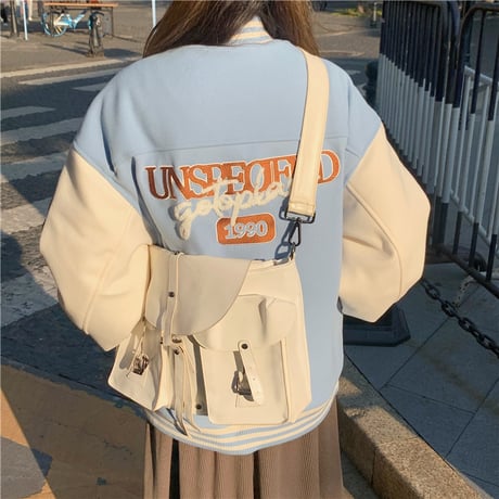スタジャン ジャンバー ブルゾン ジャケット アウター 長袖 ゆったり オーバーサイズ ゆったり 大きめ 韓国ファッション レディース カジュアル ストリート系 DTC-659919223960