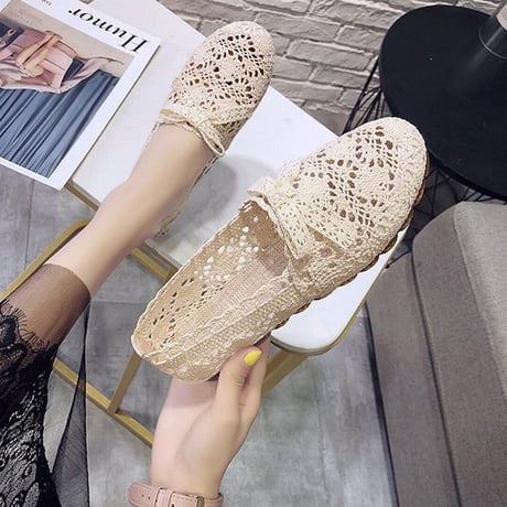 パンプス メッシュ フラットシューズ ぺたんこ 韓国ファッション レディース ラウンドトゥ フラットパンプス メッシュシューズ フラット キュート 通気性 歩きやすい 617528763248