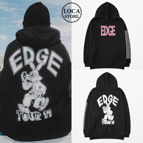 ユニセックス プルオーバー パーカー EDGE ラビット 裏起毛 オーバーサイズカジュアル 韓国ファッション メンズ レディース 韓国ストリートファッション DTC-609302194199