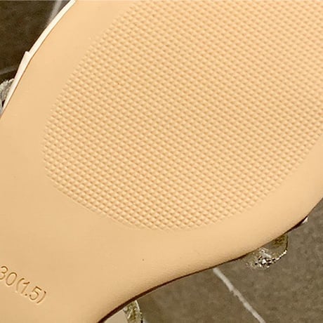サンダル ラインストーン クロスストラップ 4cm チャンキーヒール ラウンドトゥ 韓国ファッション レディース アンクルストラップ パンプス 痛くない 歩きやすい 613065386326