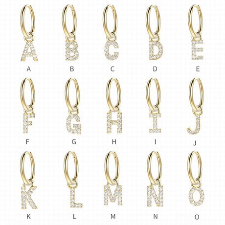 A～Z 両耳 イニシャル フープピアス アルファベット 英字 ドロップピアス 両耳 アクセサリー ジュエリー DTC-645868420372