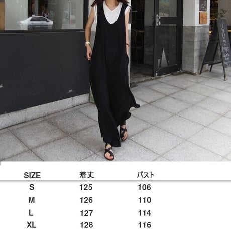レディース サロペット オールインワン ワイドパンツ ノースリーブ ワイドパンツ 韓国ファッション (DCT-565140315743)