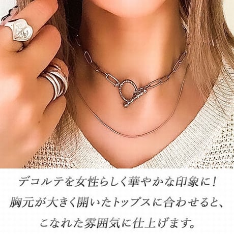 ハワイアンジュエリー ネックレス 金属アレルギー対応 マンテル ホピ スクエアチェーン 35cm スクロール サージカルステンレス インスタ Mantel-gnsc-j4