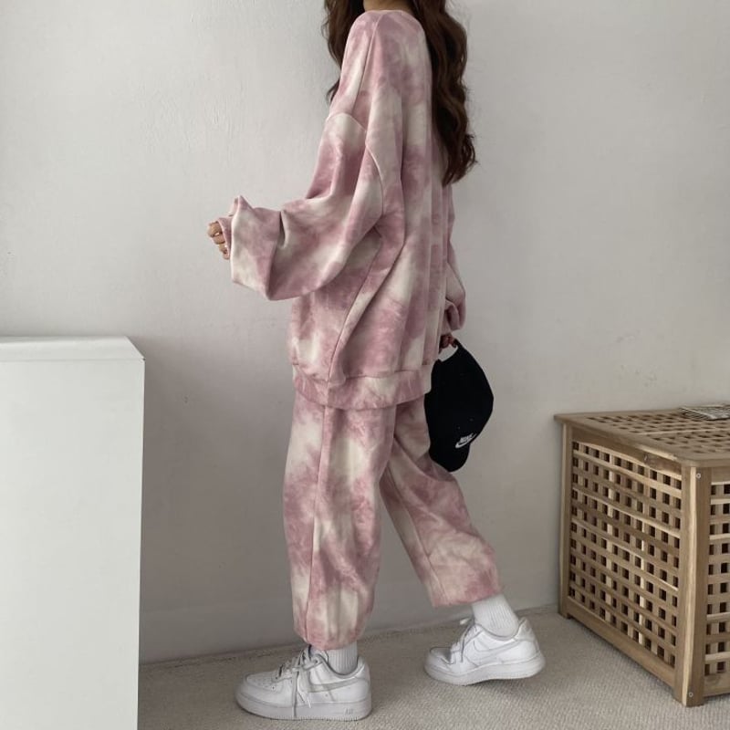 セットアップ 上下セット タイダイ柄 スウェット オーバーサイズ プル