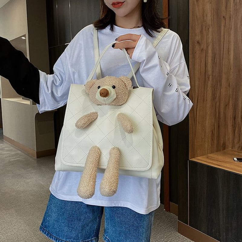 クマのぬいぐるみ 2WAYバッグ ハンドバッグ バッグパック リュック