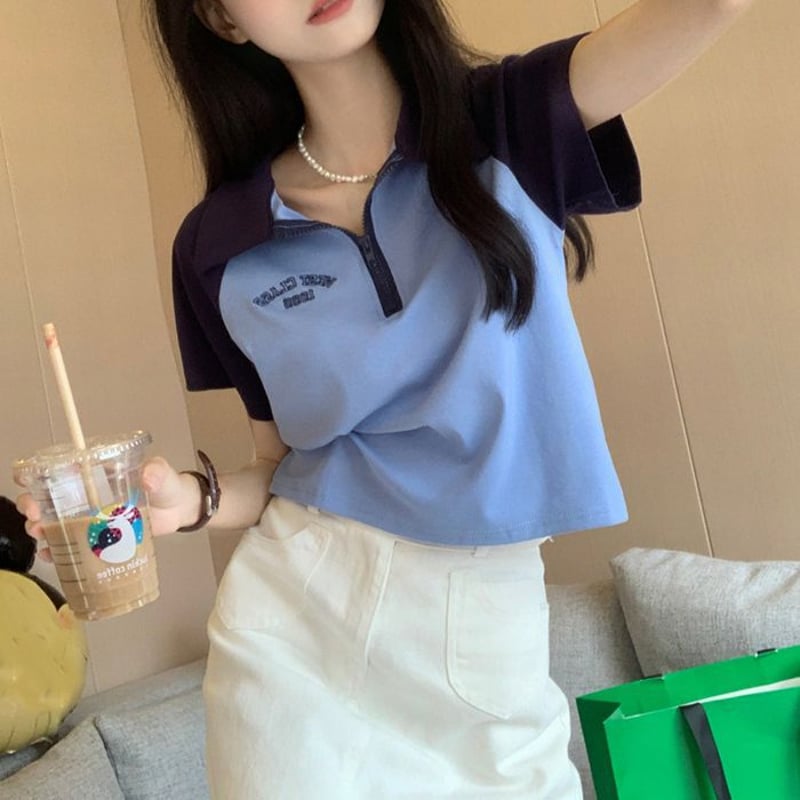 ロッキーモンロー Rocky Monroe 半袖Tシャツ ハーフジップT
