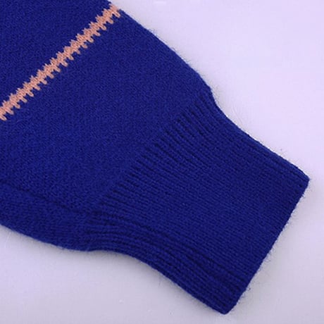 ボーダー ニットセーター プルオーバー クルーネック 厚手 長袖 ルーズ ゆったり レトロ 韓国ファッション レディース  大人可愛い ガーリー カジュアル DTC-658401914498