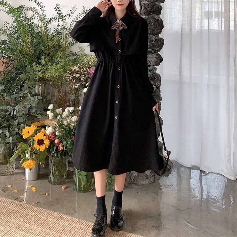 bow.a ボウエー A-LINE WOOLLIKE ワンピース（ワンピース 『あったか  
