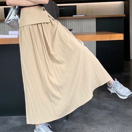 ハイウエスト ロングスカート Aライン スカート レトロ 大人可愛い 韓国ファッション レディース ガーリー DTC-724937685314